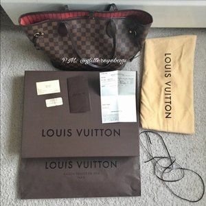 AUTHENTIC Louis Vuitton Damier Ebene Neverfull MM